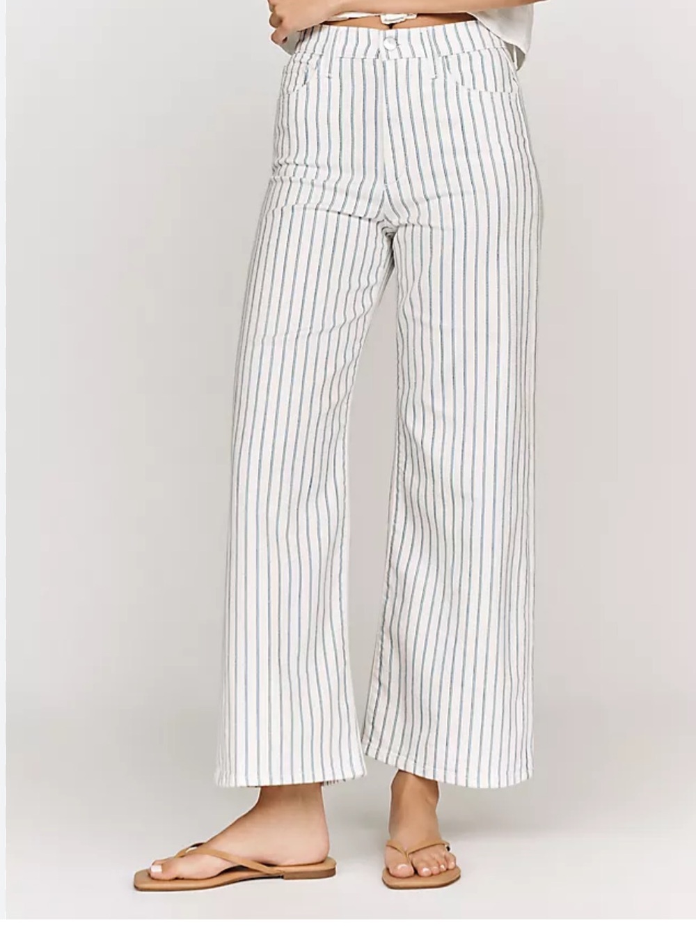 Wide Leg Striped Sailor Pants - Blue & White KanCan Elora Denim Jeans Pearl 24 1 - Picture 2 of 12